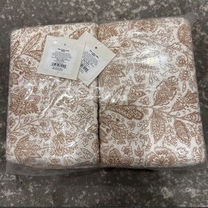 Threshold Standard Tonal Floral Camel Cotton Voile Pillow Sham Set King 2 Piece